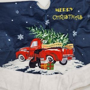 Merry Christmas 48" Tree Skirt Blue Holidays decoration.